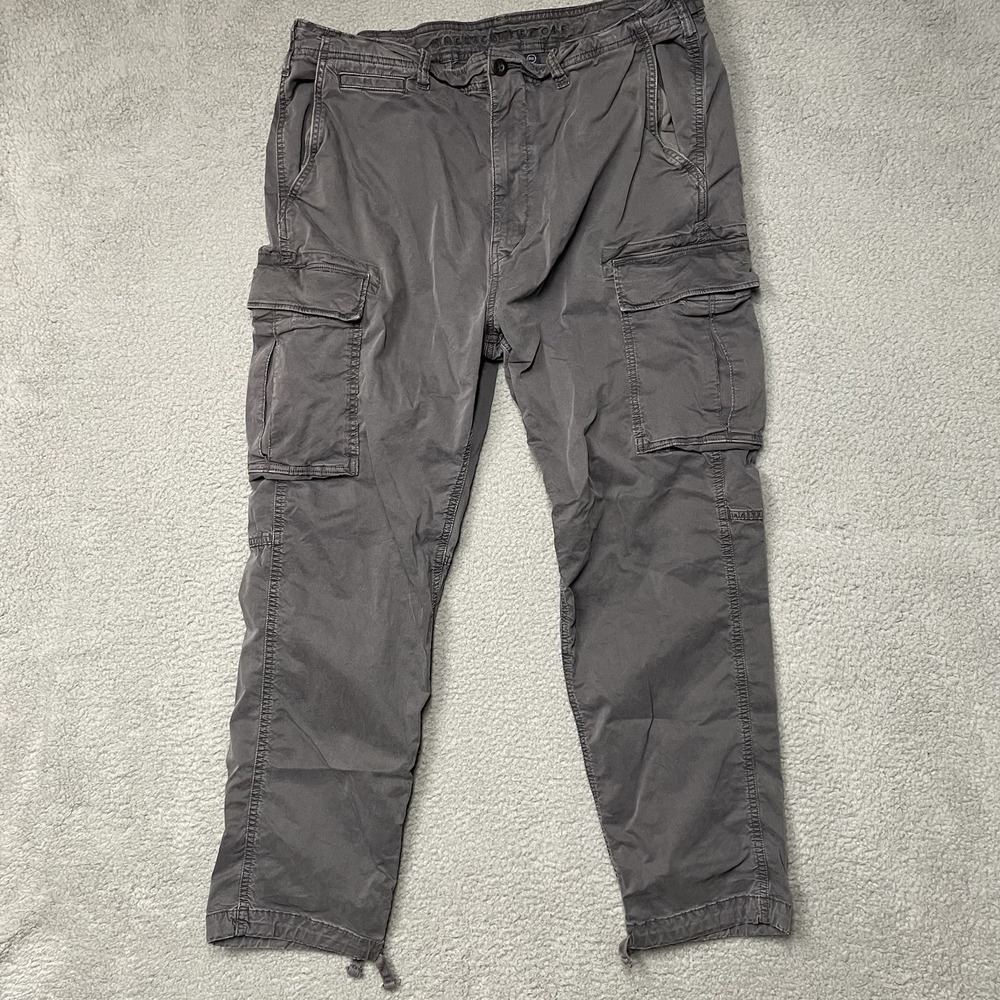 American Eagle Outfitters Flex Men’s Gray Cargo Tapered Twill Pants 36x32